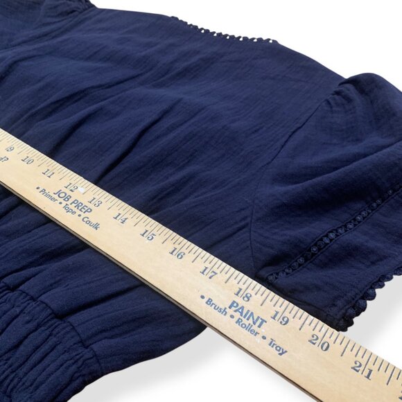 Boden Women’s Trim Double Cloth Dress Navy Blue Sz 10P Midi Romantic Cottagecore - Picture 7 of 16